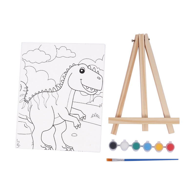 Foska Статив и платно за оцветяване с картина 25x30см с 6 цвята бои + четка