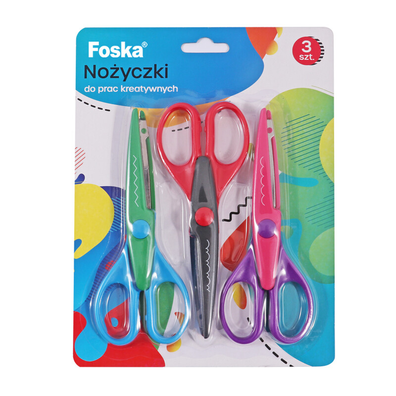 Foska Крафт ножици 15.5см 3 броя различни форми в блистер