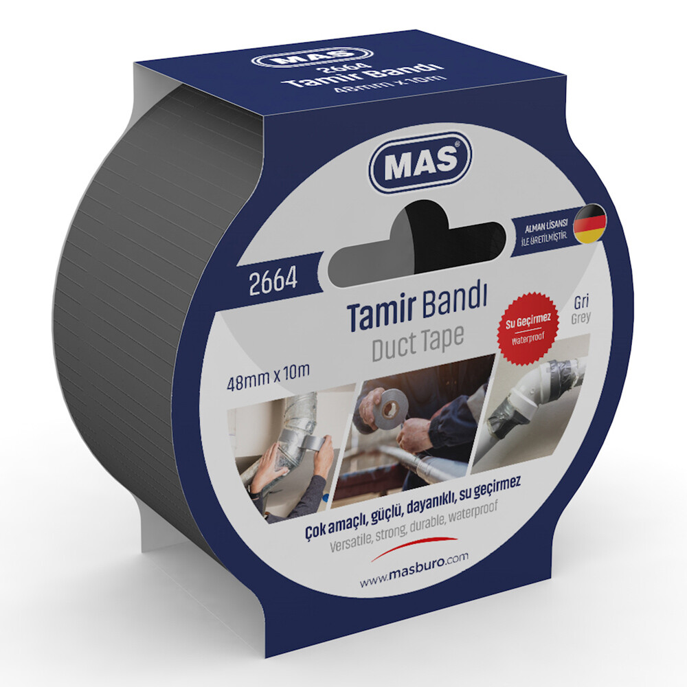 Mas Тиксо Duct Tape 48мм/10м сиво в блистер