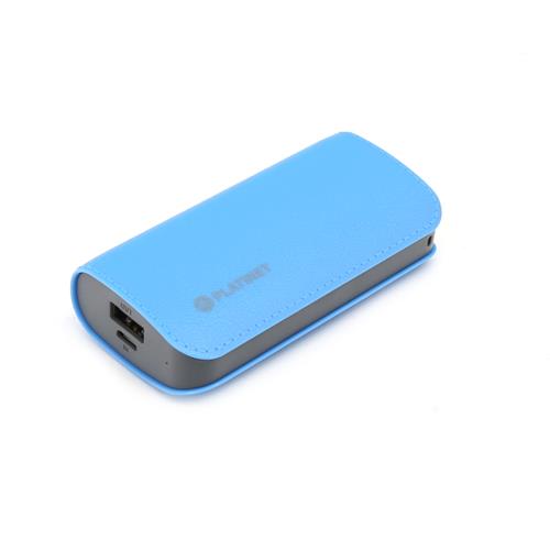 Зарядно Platinet Power Bank Leather 5200mAh+micro USB кабел, кожа в цвят син