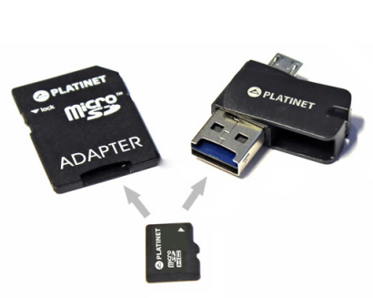 Platinet 4 в 1 micro SD 32GB+четец за карти+OTG+адаптер