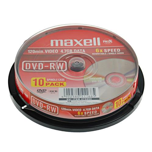 Maxell DVD-RW 4,7GB 6X Cake оп.10бр.