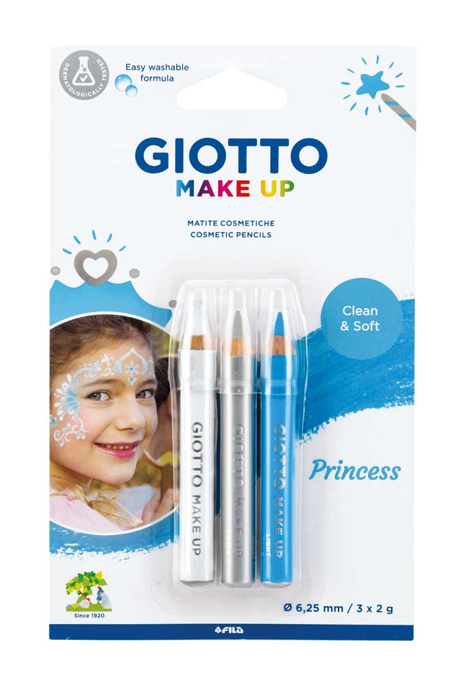 Тематичен комплект моливи за лице Giotto Make Up  3 цвята   Princess