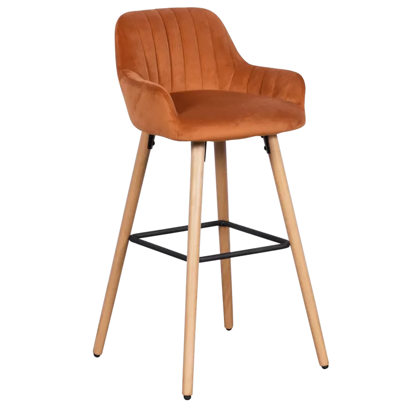 Бар стол Carmen 3082 - дамаска, цвят Оранжев