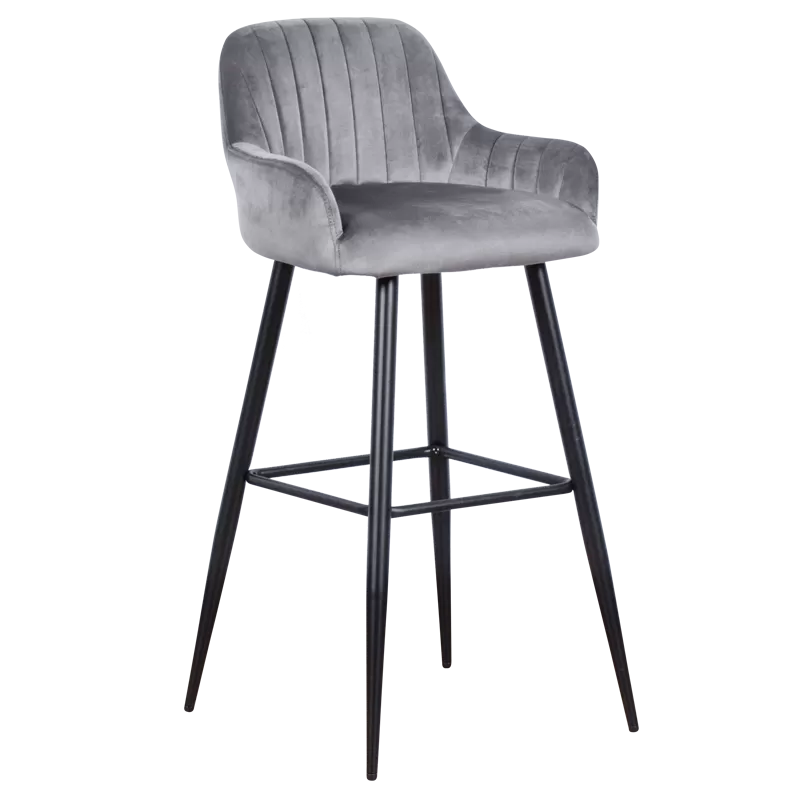 Бар стол Carmen 3083 - дамаска, цвят Сив