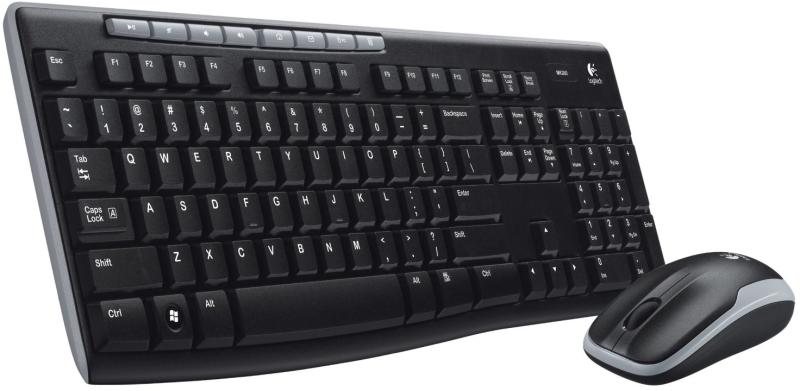 Комплект безжични клавиатура+мишка Logitech MK-270 черни
