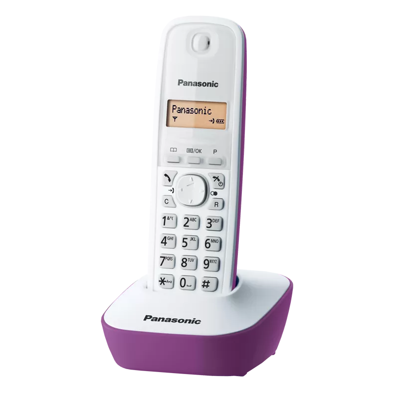Безжичен DECT телефон Panasonic KX-TG1611 - лилав