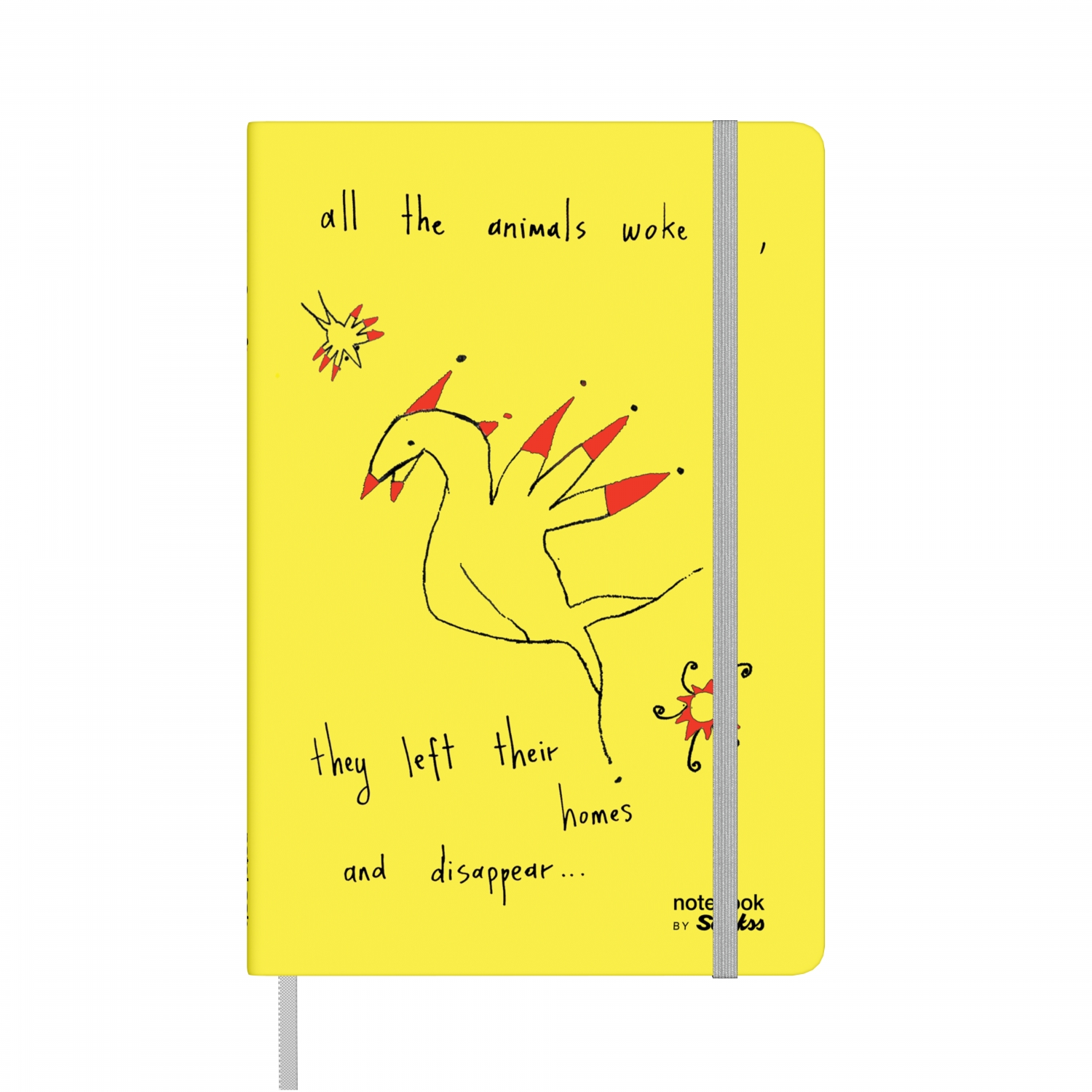 Бележник Scrikss Notelook Notebook Animal Yellow, модел 82482,  Животни в Жълто, на райета,  A5