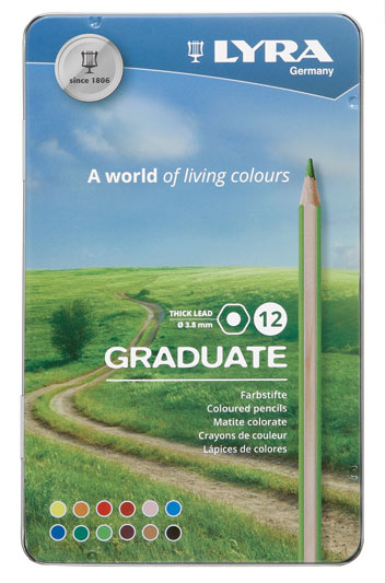 Цветни моливи Lyra Graduate в метална кутия  12 цвята