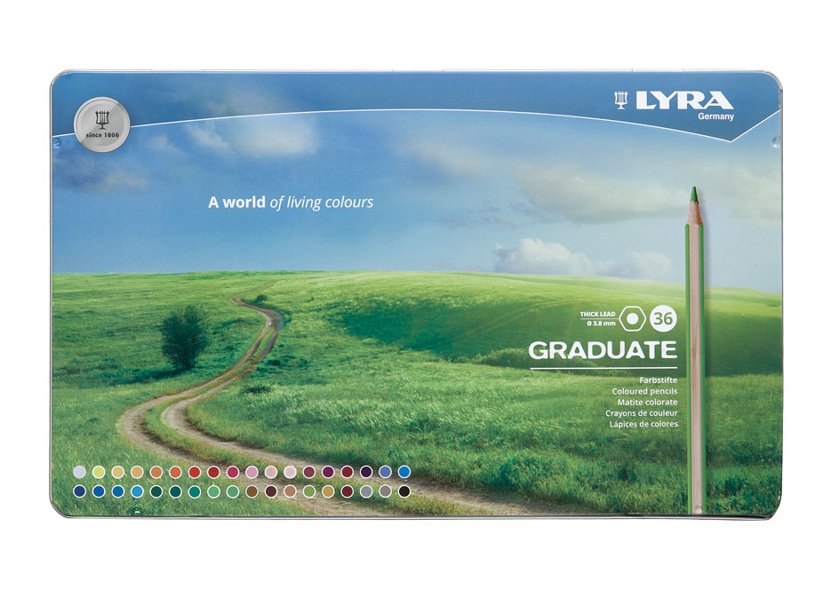 Цветни моливи Lyra Graduate в метална кутия 36 цвята