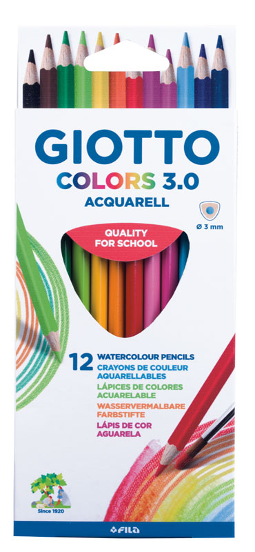 Акварелни моливи Giotto Aquarell Colors 3.0,  12 цвята