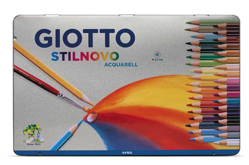 Акварелни цветни моливи Giotto Stilnovo Aquarell в метална кутия 36 цвята