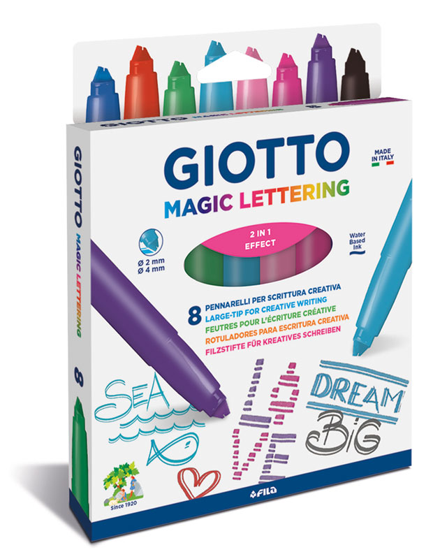 Флумастери Giotto Magic Lettering 8 цвята