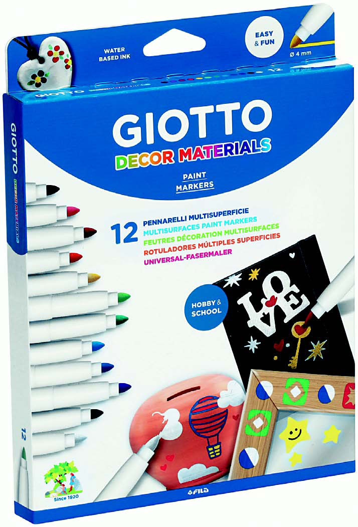 Флумастери Giotto Decor Materials 12 цвята