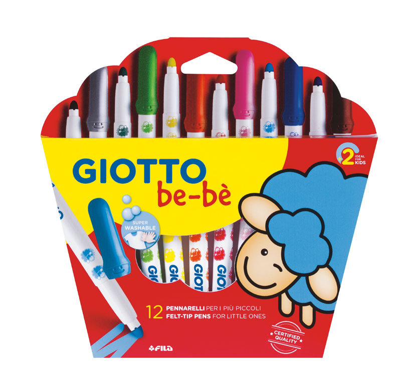 Супер големи флумастери Giotto Be-be 12 цвята