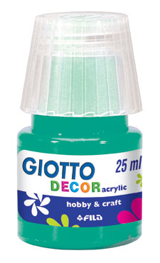 Водна боя за декориране Giotto Acrylic Decor за керамика/глина/порцелан, 25мл.,  Изумрудено Зелен