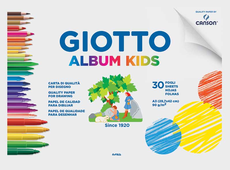 Албум за рисуване Giotto 90гр., 30л., А3 Бял