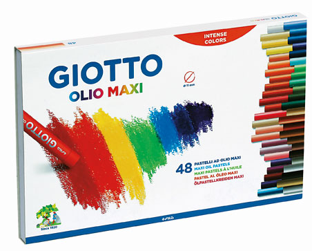 Пастели Giotto Olio Maxi, d10mm, 70mm дължина,  48 цвята