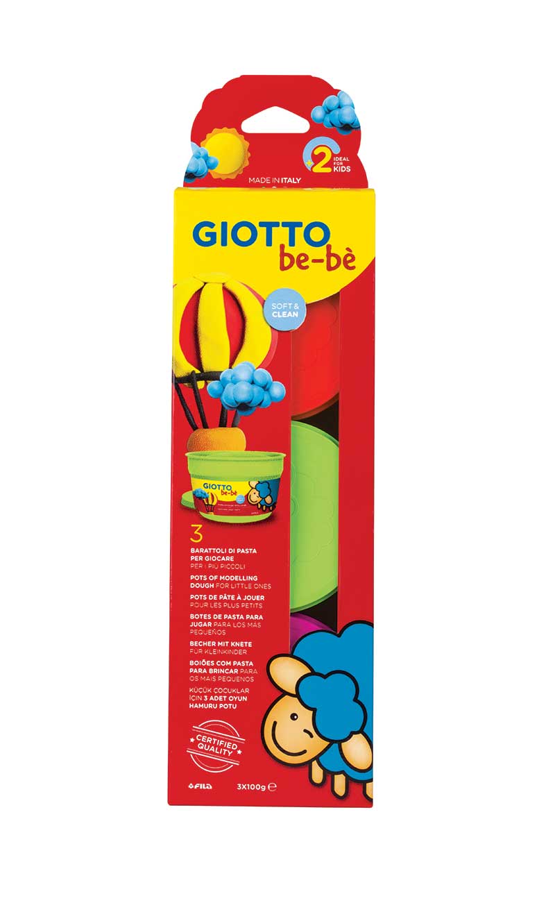 Супер тесто за моделиране Giotto Be-Be Super Modelling Dough Patplume 3х100гр., комбинация цветове- 02