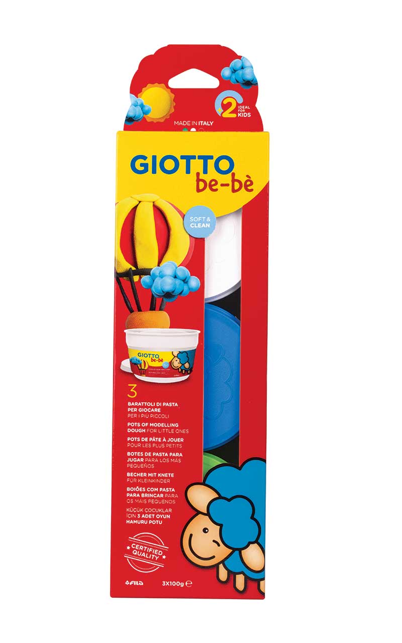 Супер тесто за моделиране Giotto Be-Be Super Modelling Dough Patplume 3х100гр., комбинация цветове- 03