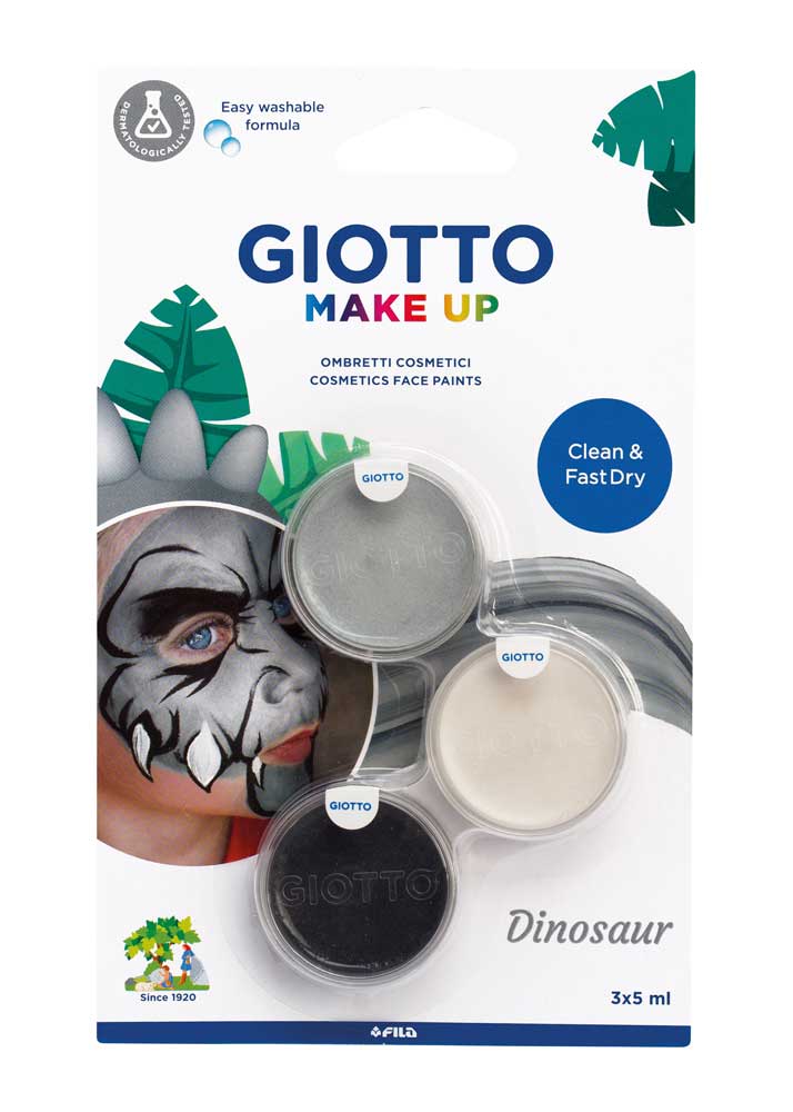 Тематичен комплект моливи за лице Giotto Make Up 3 цвята Dinosaur