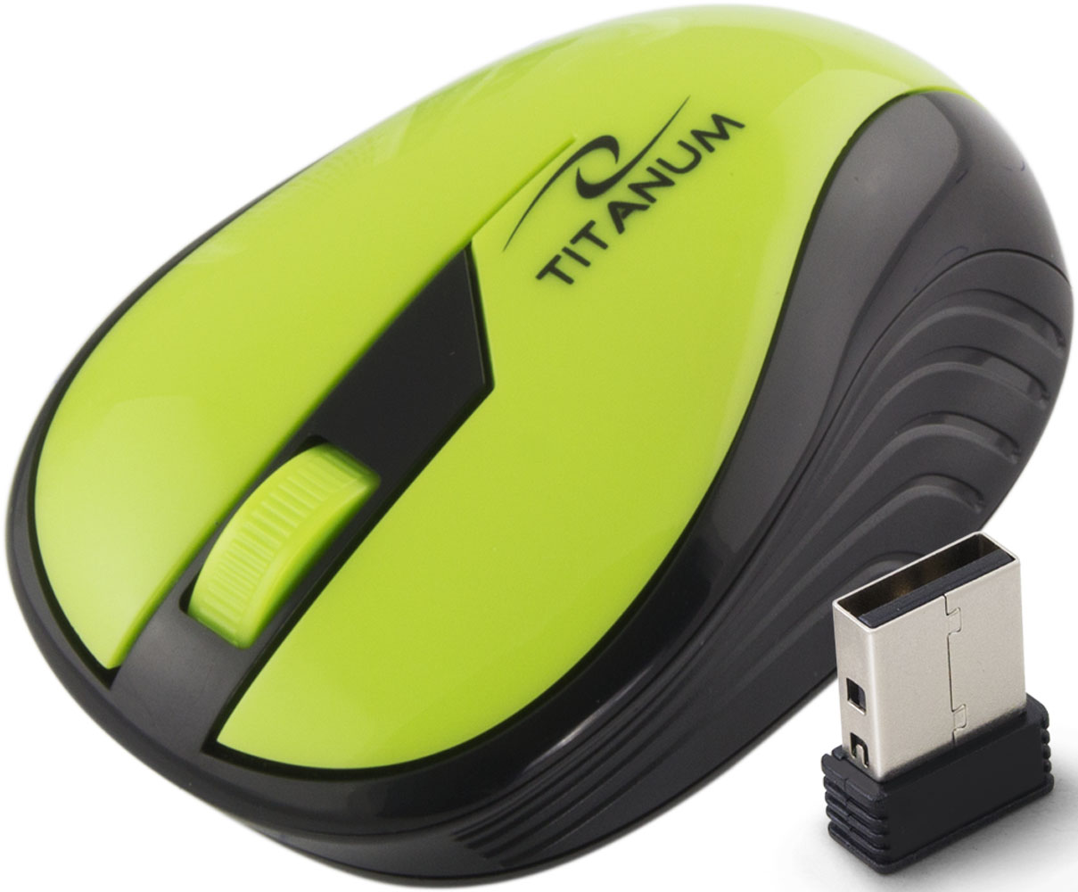 Безжична оптична мишка Titanium 2.4GHz 3D USB Rainbow светло зелена