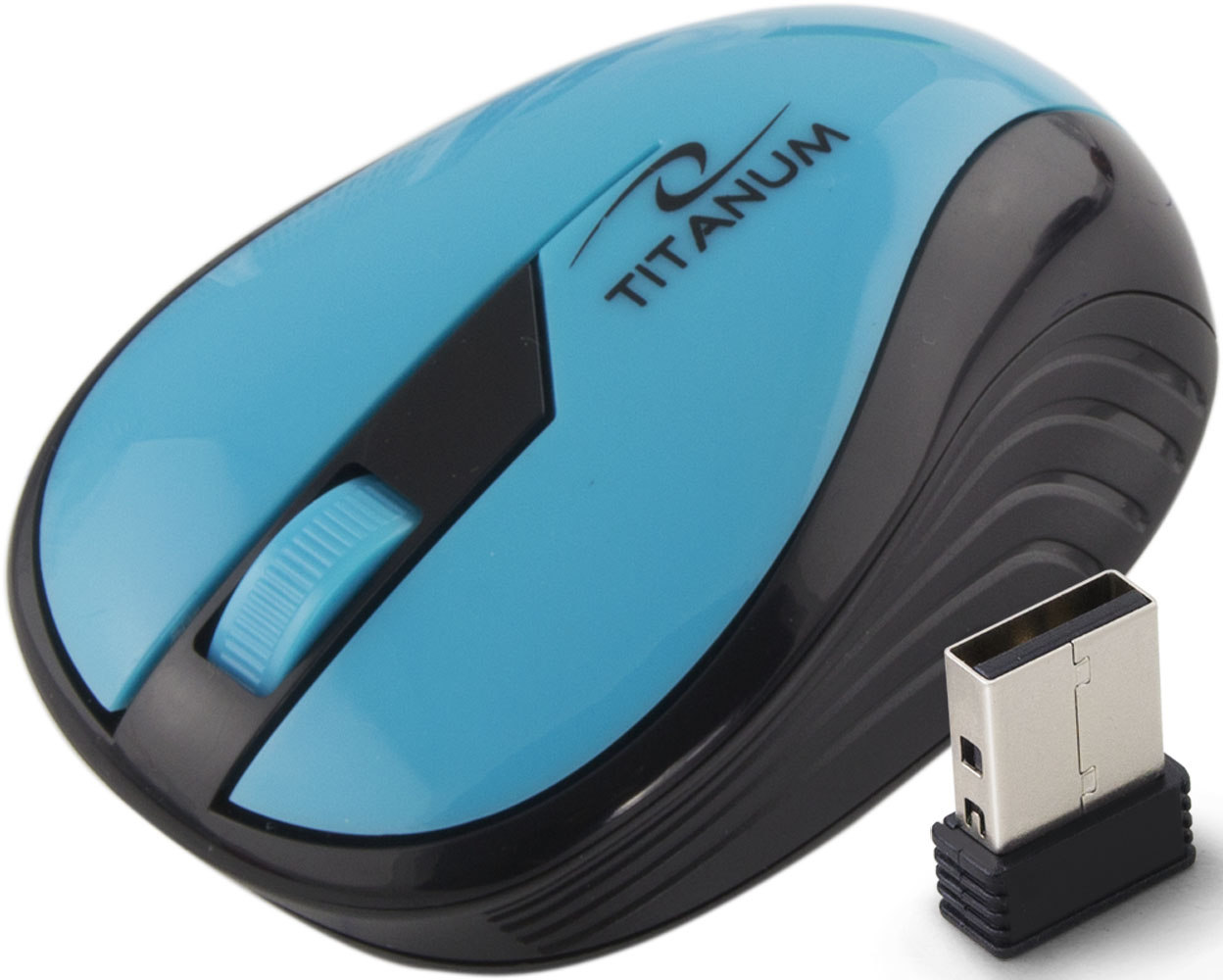 Безжична оптична мишка Titanium 2.4GHz 3D USB Rainbow, Тюркоаз