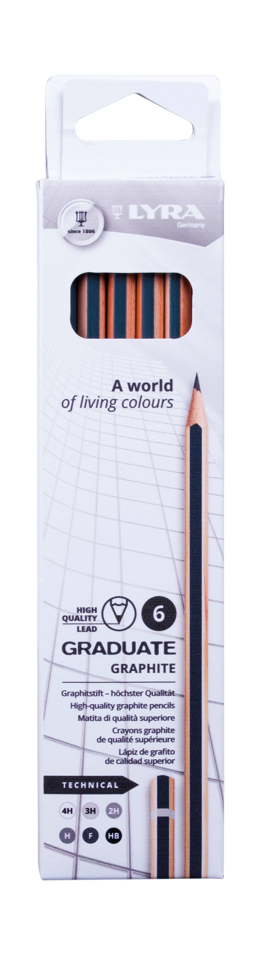Графитни моливи Lyra Graduate 6 бр. Комплект за технически дизайн