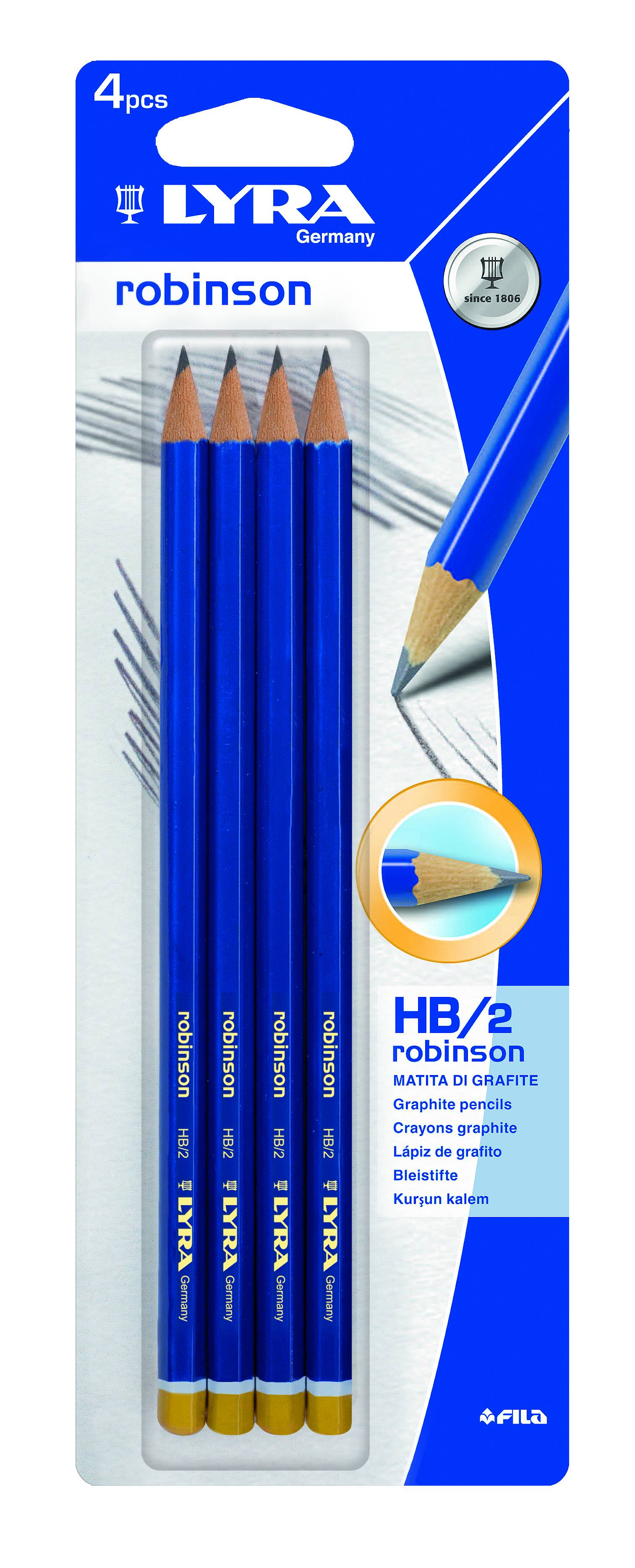 Комплект моливи Lyra Robinson 4 бр. HB в блистер