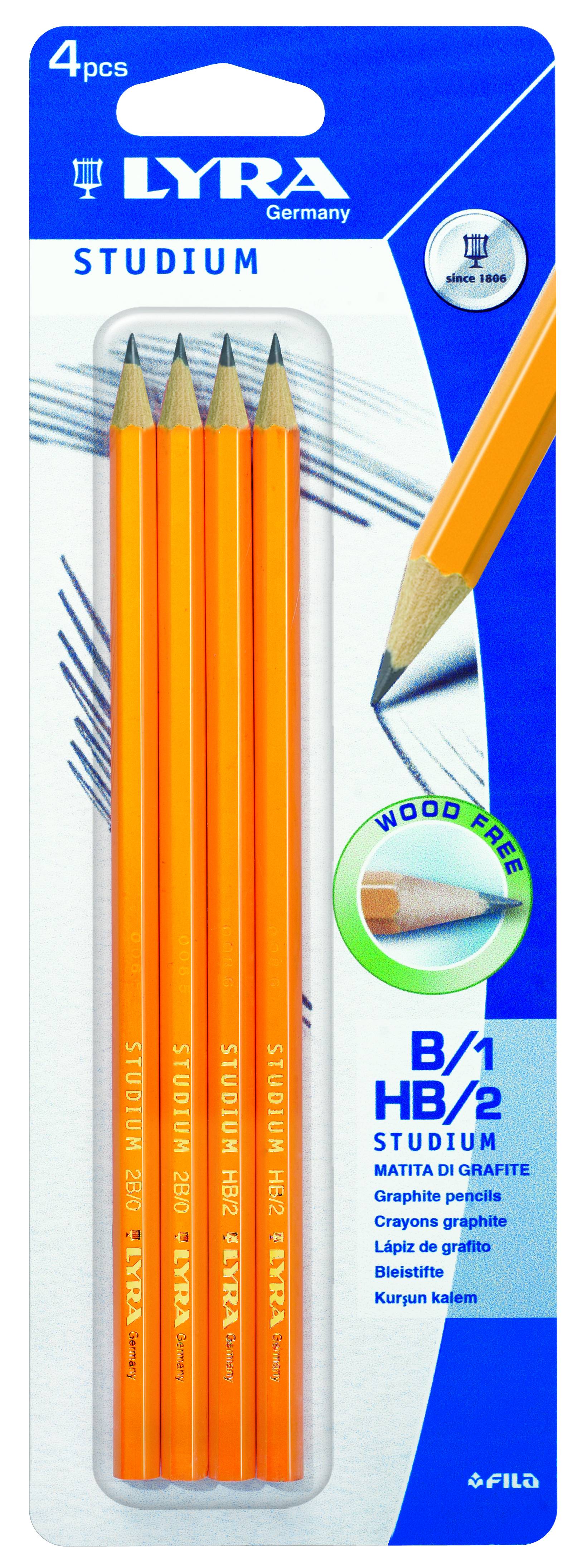 Lyra моливи Studium 2бр. B и  2бр. HB