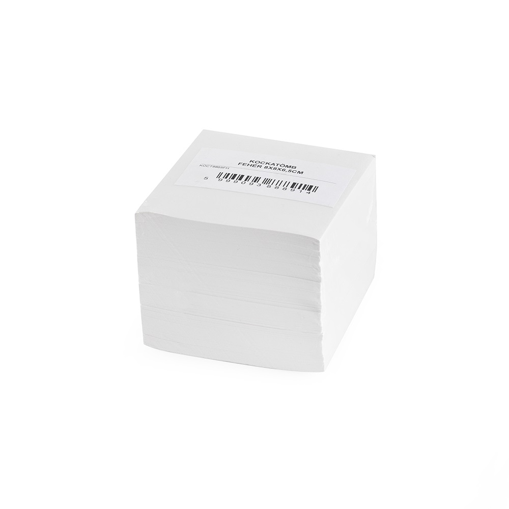 Кубче хартиено 8 x 8 x 6.5 см,  600л незалепващ KOCT8865FH Bluering, бяло,  80% белота