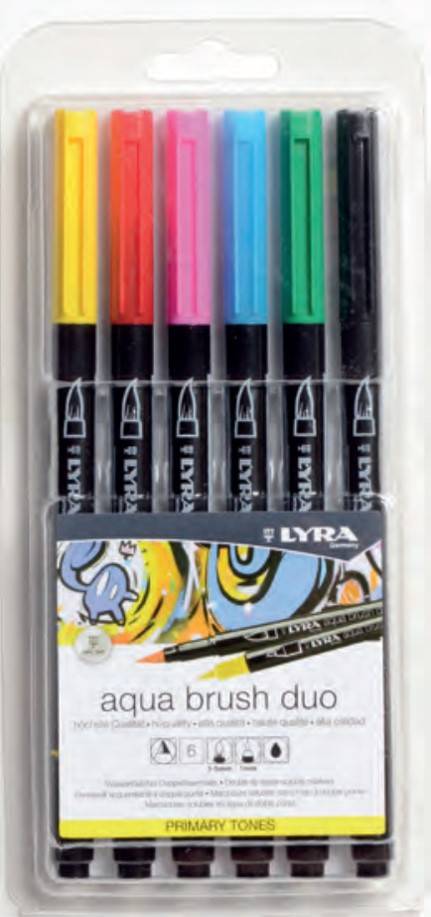 Lyra Aqua Двоен маркер Основни цветове 6 бр
