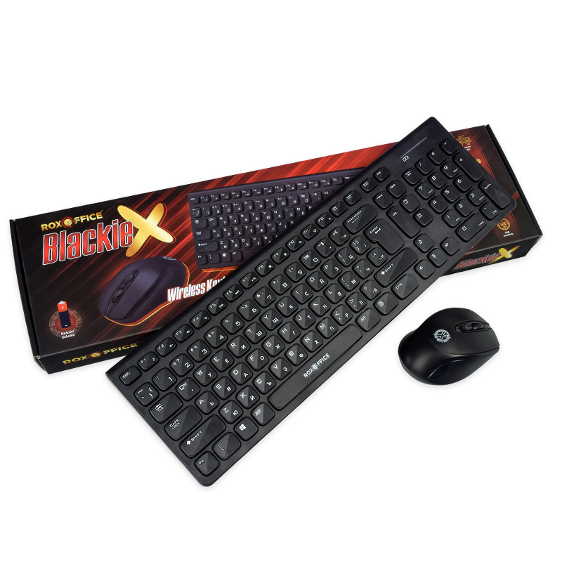 Комплект безжична мишка и клавиатура RoxOffice - Blackie X