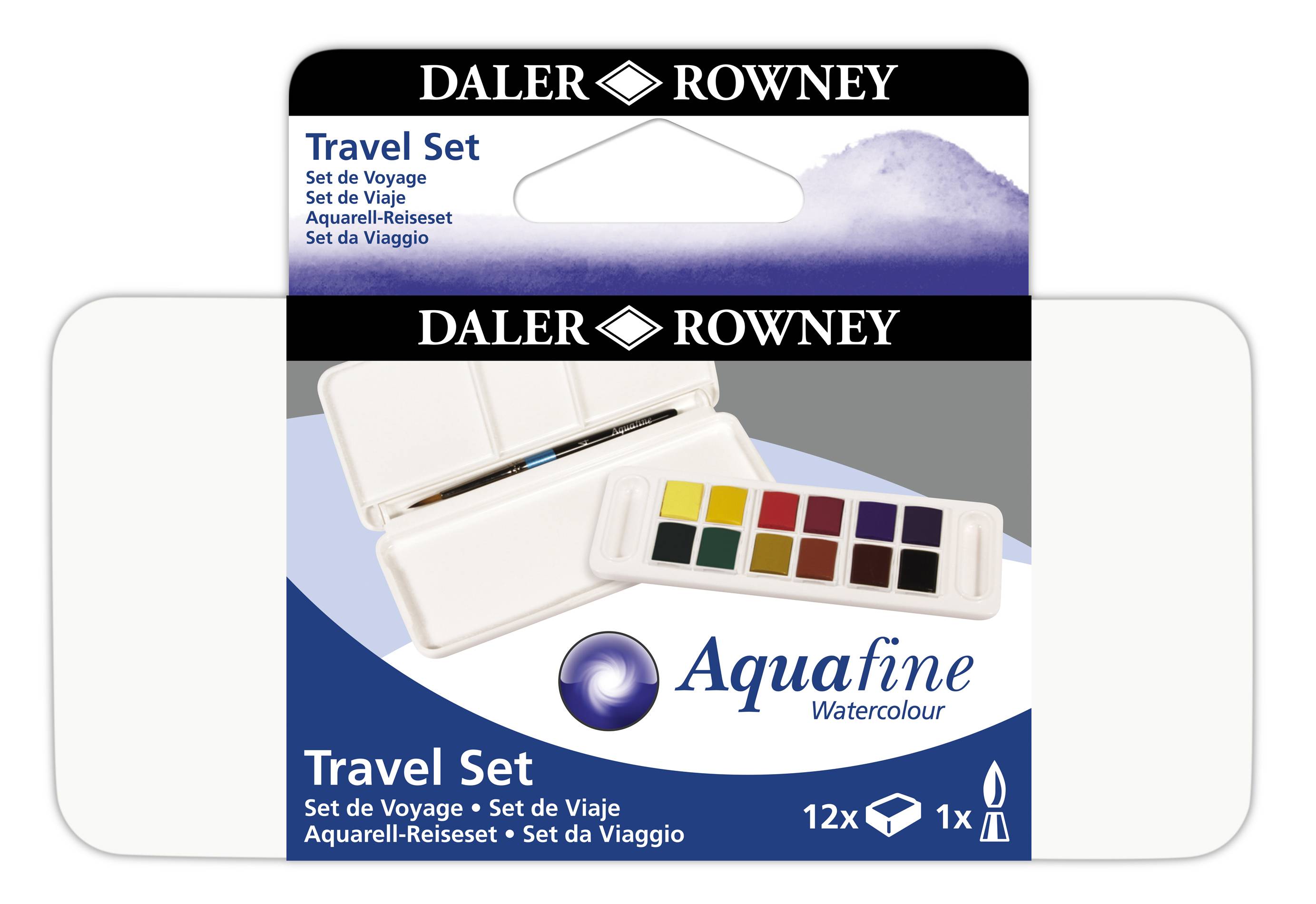 DALER ROWNEY Aquafine Акварелни бои Комплект за пътуване 12 цвята