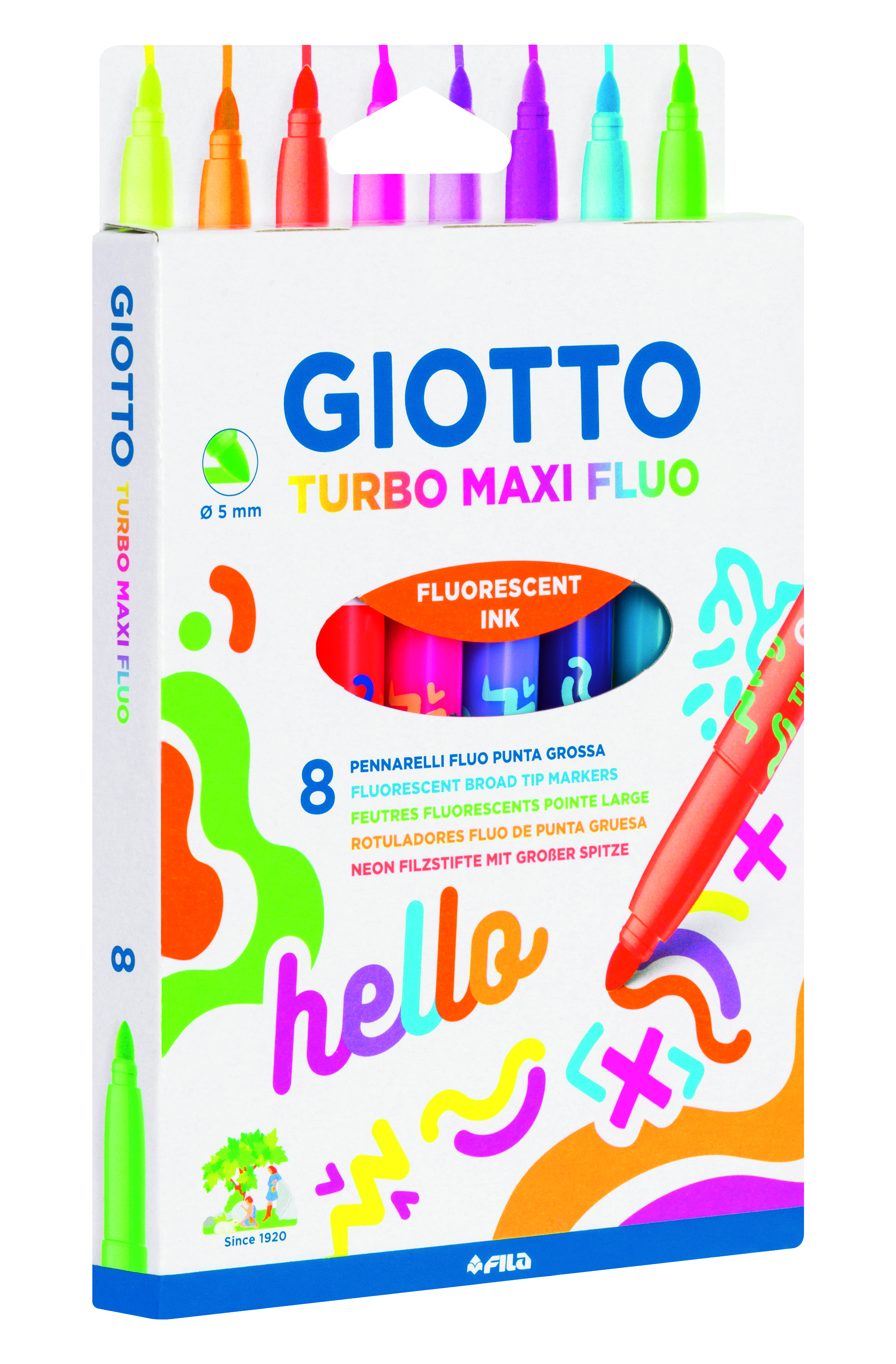 Giotto Turbo Maxi Neon Флумастери 8бр