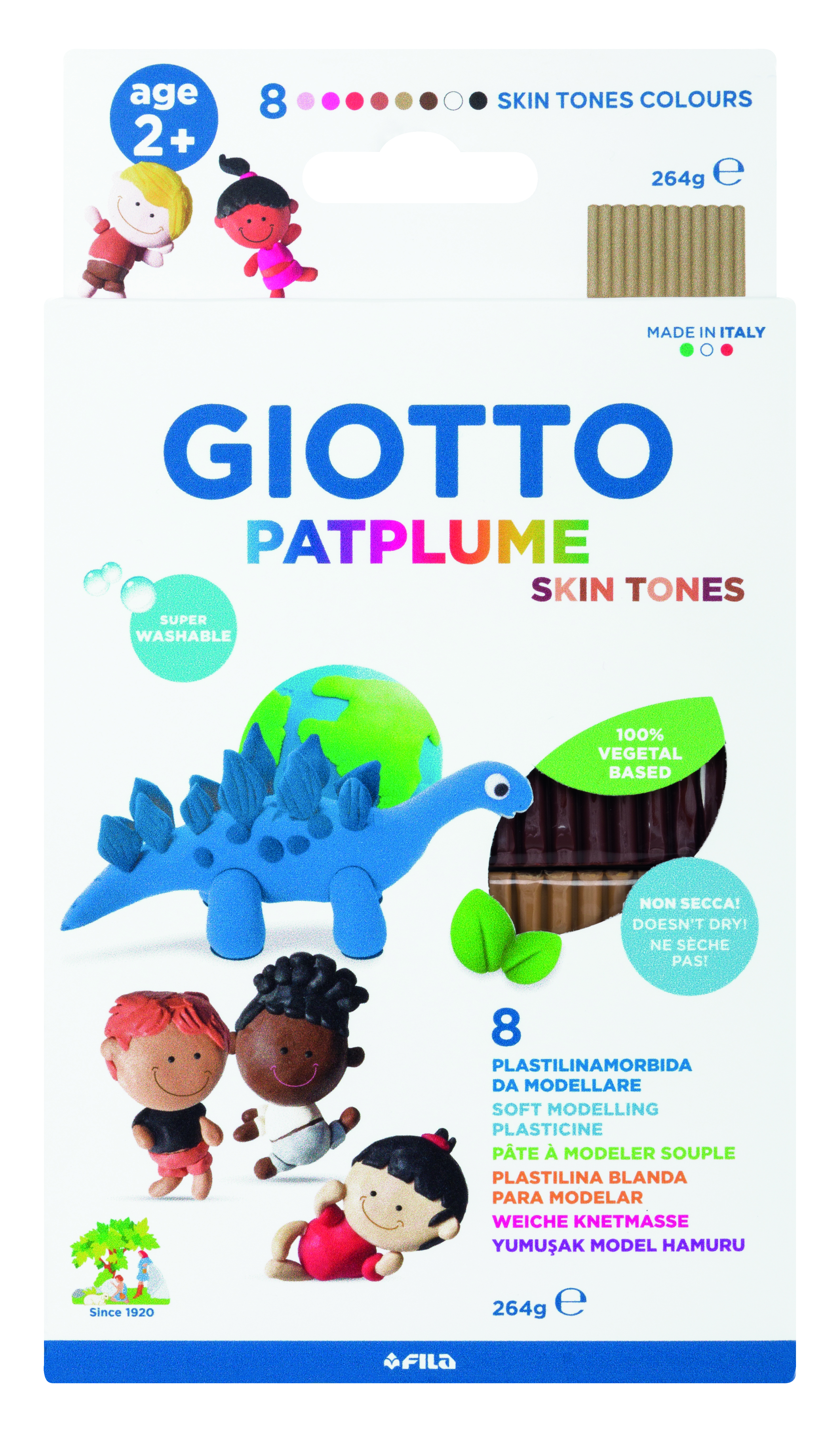 Комплект пластелин Giotto Patplume Skintones 8x33g