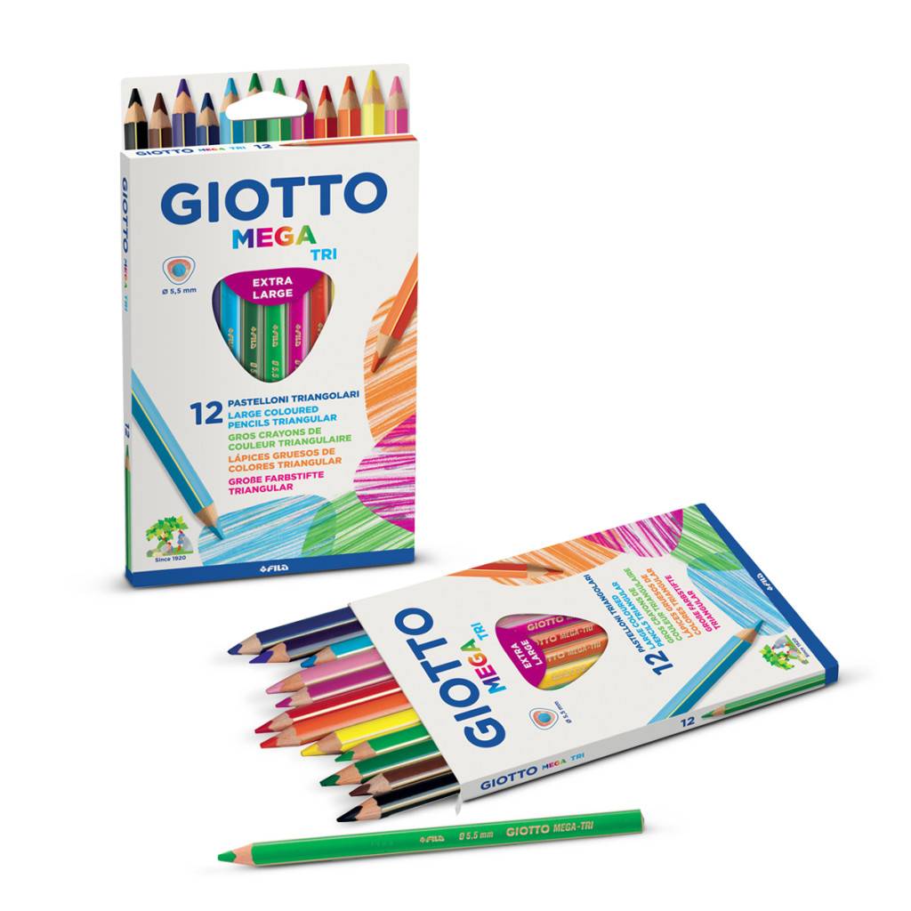 Цветни моливи Giotto Mega Tri 12бр