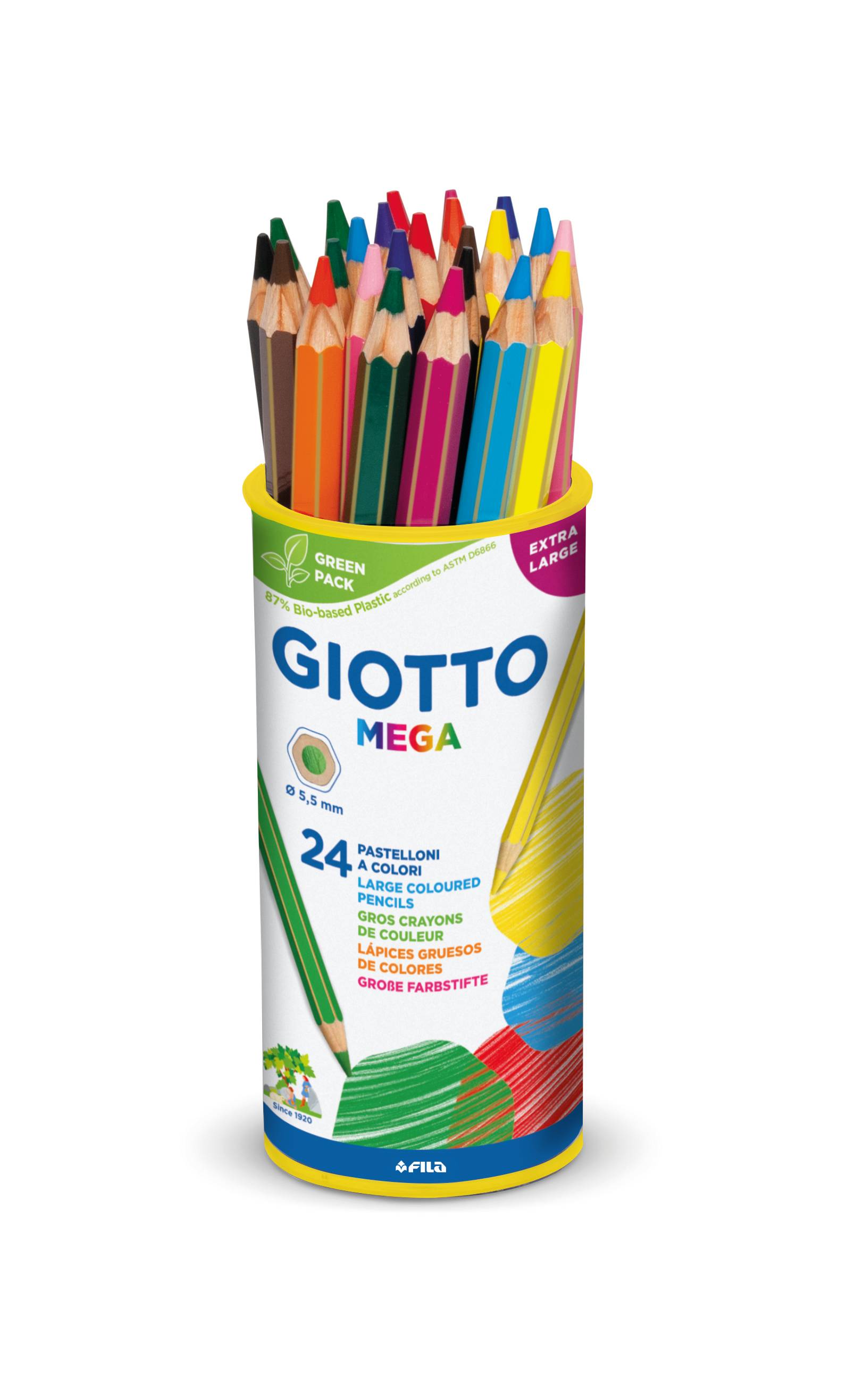 Giotto Мега цветни моливи 24 бр в чаша