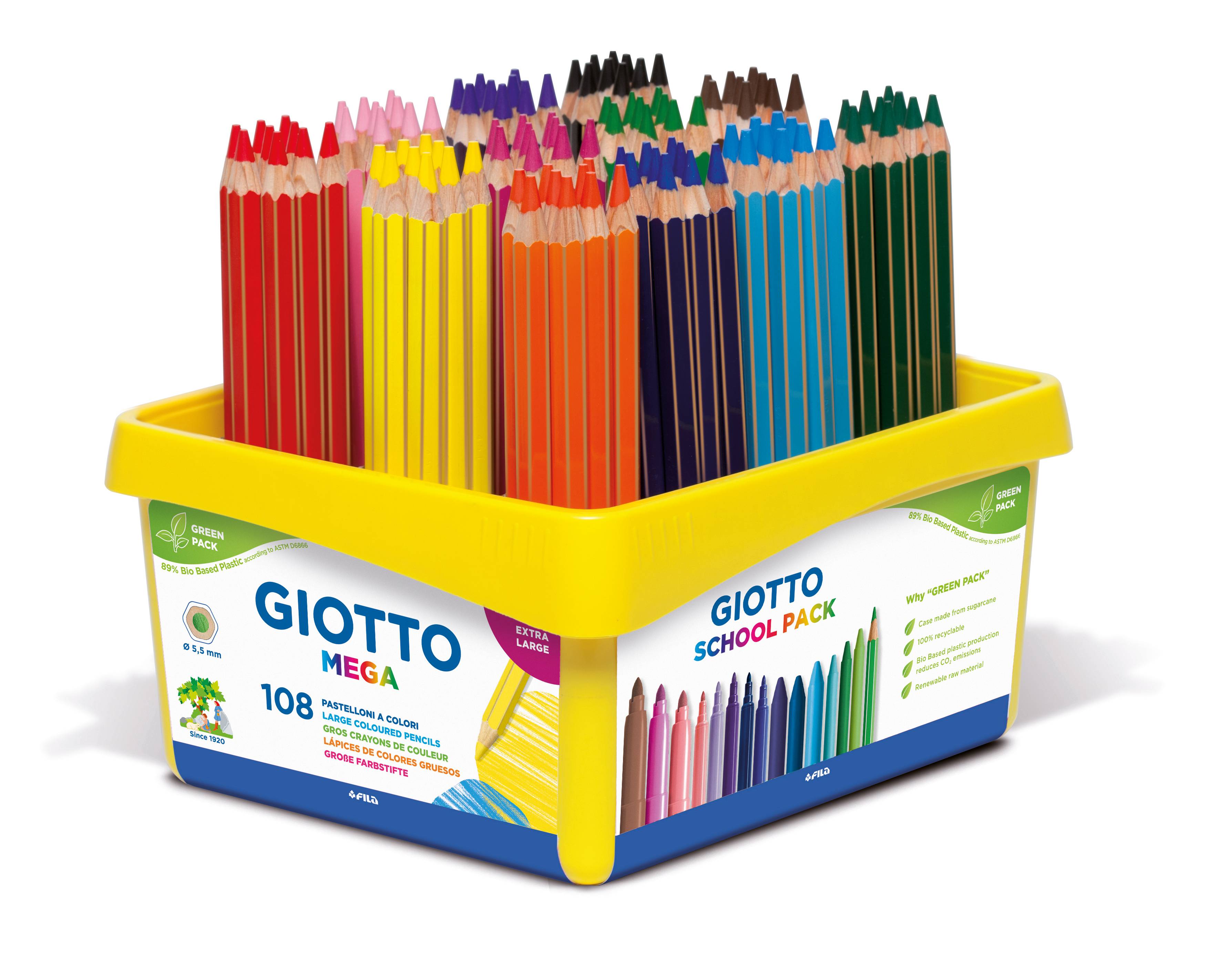 Giotto Mega Ученически комплект цветни моливи 108 бр