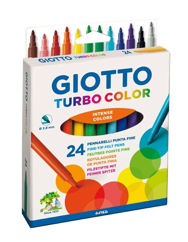 Цветни флумастери Giotto Turbo 24 бр. в блистер