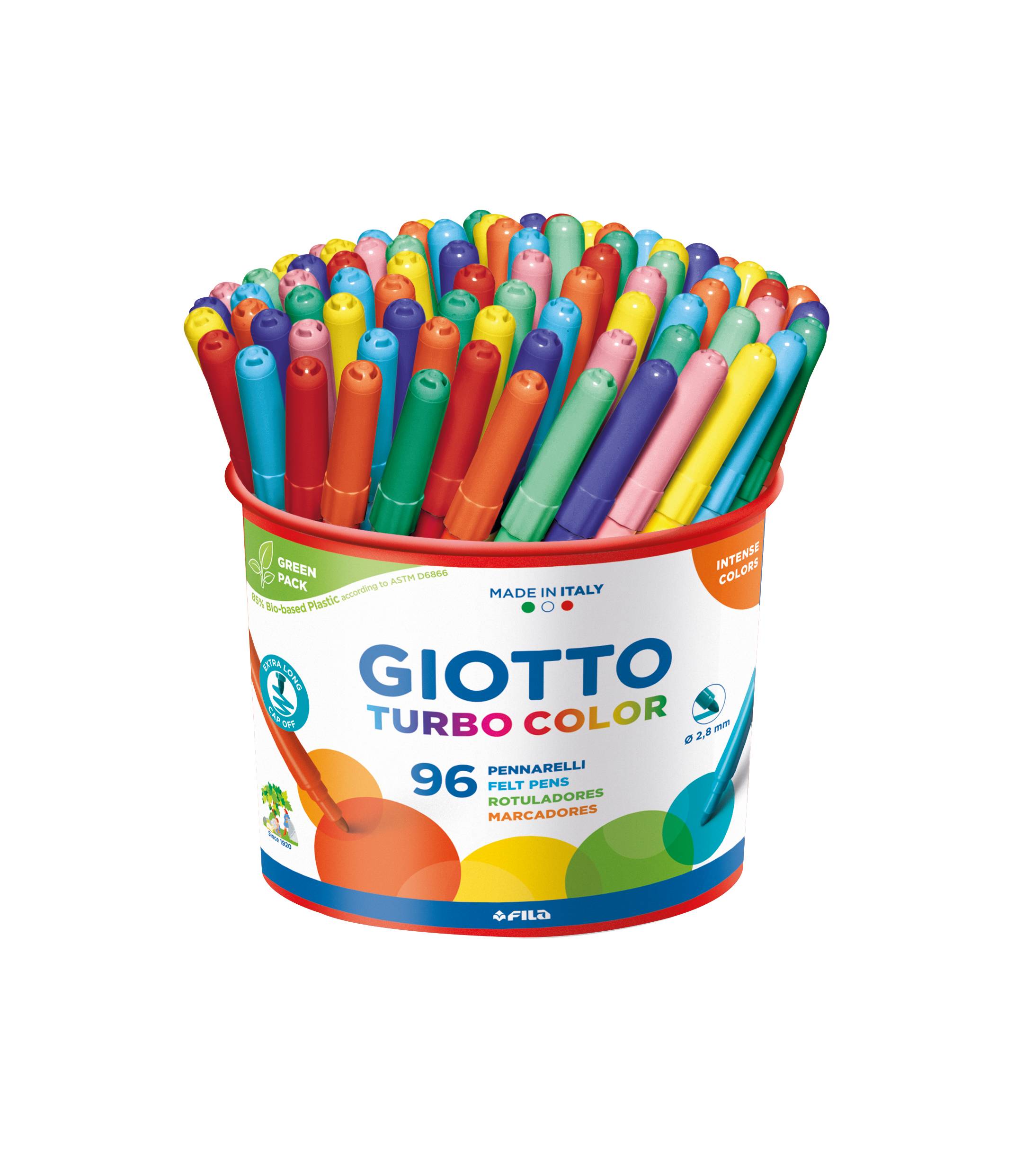 Цветни флумастери Giotto Turbo 96 бр. в гърне