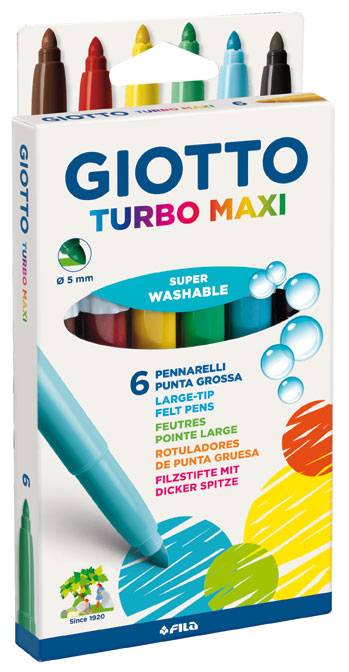 Флумастери Giotto Turbo Maxi 6 бр. Блистер