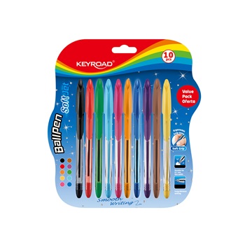 Keyroad химикалки 0.7мм 10 цвята в блистер