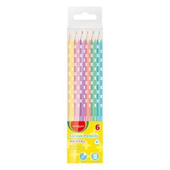 Keyroad цветни моливи 6 цвята триъгълни пастелни цветове