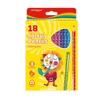 Keyroad цветни моливи 18 цвята триъгълни