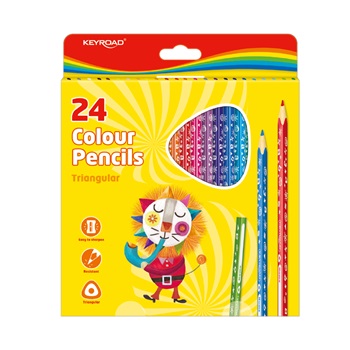 Keyroad цветни моливи 24 цвята триъгълни