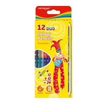 Keyroad цветни моливи с два върха Duo 12 броя-24 цвята