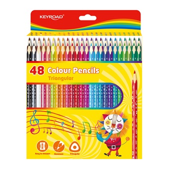 Keyroad цветни моливи 18см триъгълни 48цв.