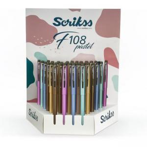 Дисплей автоматични химикалки Scrikss  F108, пастел, 36 броя