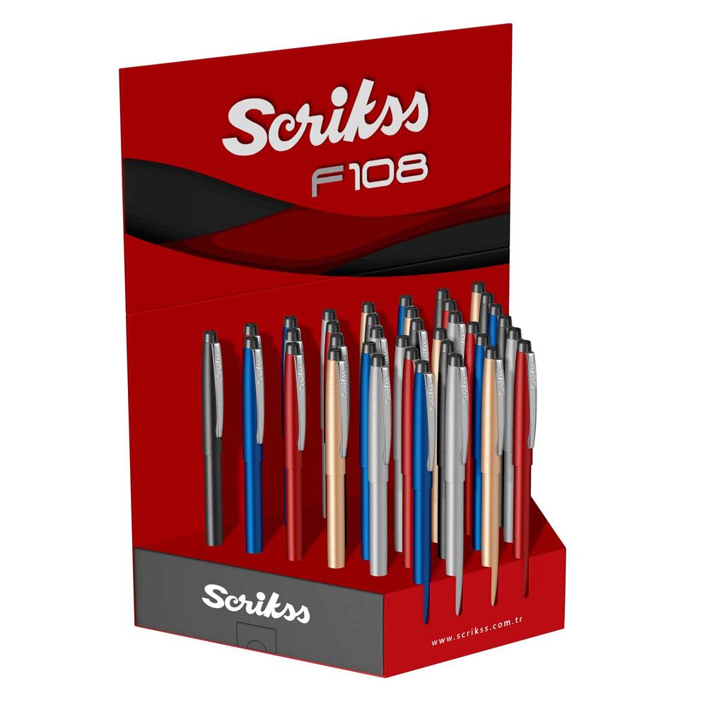 Дисплей химикалки Scrikss F108 36 броя, различни цветове